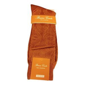 BRUNO CONTE MEN'S RUST SILKY DRESS SOCK FASHION COLORS . BCS2004.